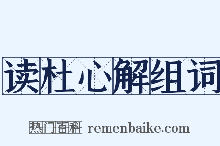 读杜心解组词是什么意思的图片